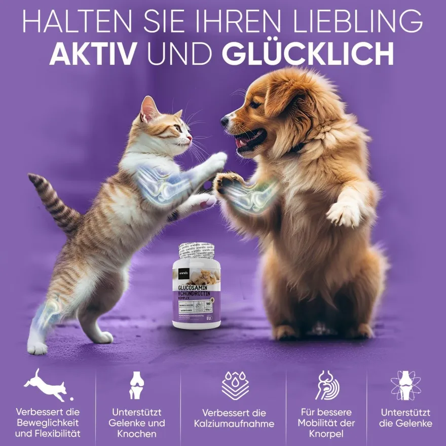 Glucosamin Chondroitin Komplex - 180 Kapseln - Mit Kurkuma, Vitamin C