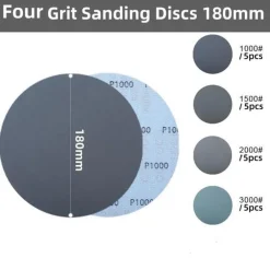 Gmozkrn Schleifpapier 180mm Klett, 20 Stück, 1000-3000 Körnung für Nass/Trocken
