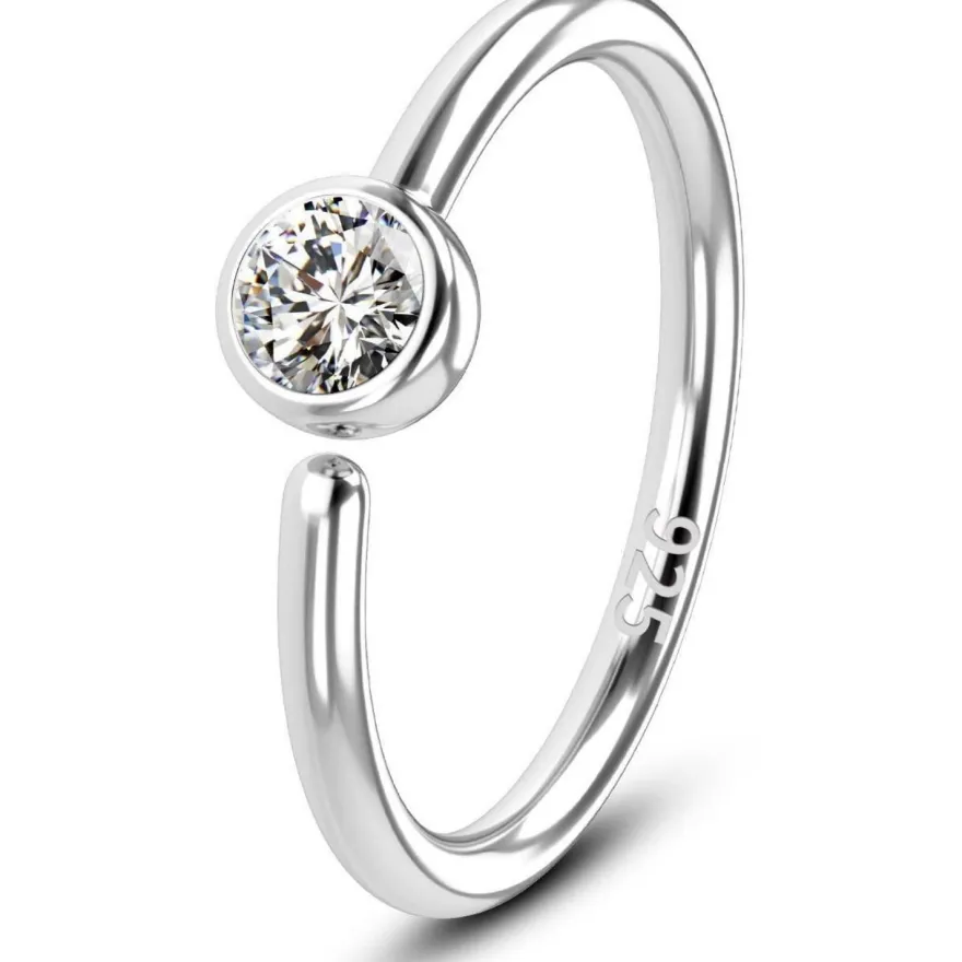 20G Nasenpiercing Silber 925 CZ Nase Stud Ring Hoop nostril piercing OUFER