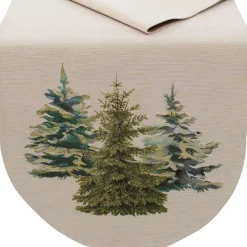 Gobelin Tischdecke Tischläufer Kissenhülle Weihnachten Wald Baum Made in Germany