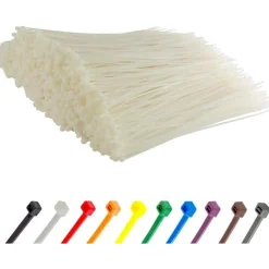 Gocableties Kabelbinder 1000 Stück, Weiß/Naturfarben Transparent, 300 mm x 3,6