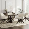 Goeurvant Drehstuhl Esszimmer Beige mit Armlehne, 6er Set drehbarer