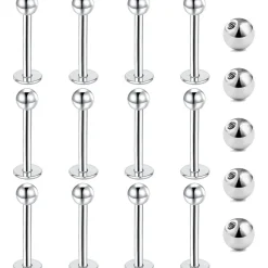 Gojewen 12er Lippenpiercing Stecker 1,2mm Chirurgenstahl Labret Helix Tragus