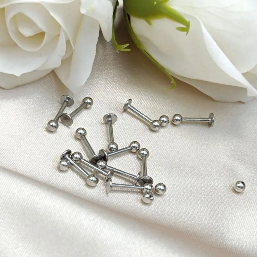Gojewen 12er Lippenpiercing Stecker 1,2mm Chirurgenstahl Labret Helix Tragus