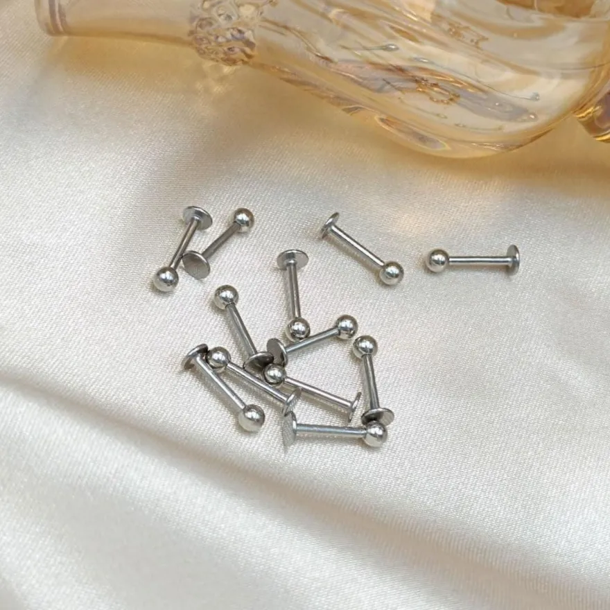 Gojewen 12er Lippenpiercing Stecker 1,2mm Chirurgenstahl Labret Helix Tragus