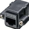goobay RJ45 Modularkupplung/Verbinder mit Montageflansch CAT 6 (Bulk)