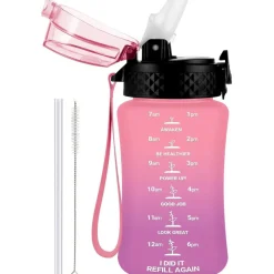 GOPPUS 350ml Kinder Trinkflasche mit Strohhalm, auslaufsicher, BPA-frei, mit
