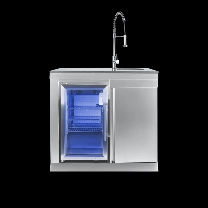 Goriller® Silverback S1 Outdoor-Küche, Gasgrill mit Kühlschrank-Waschbecken
