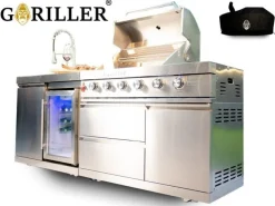 Goriller® Silverback S1 Outdoor-Küche, Gasgrill mit Kühlschrank-Waschbecken