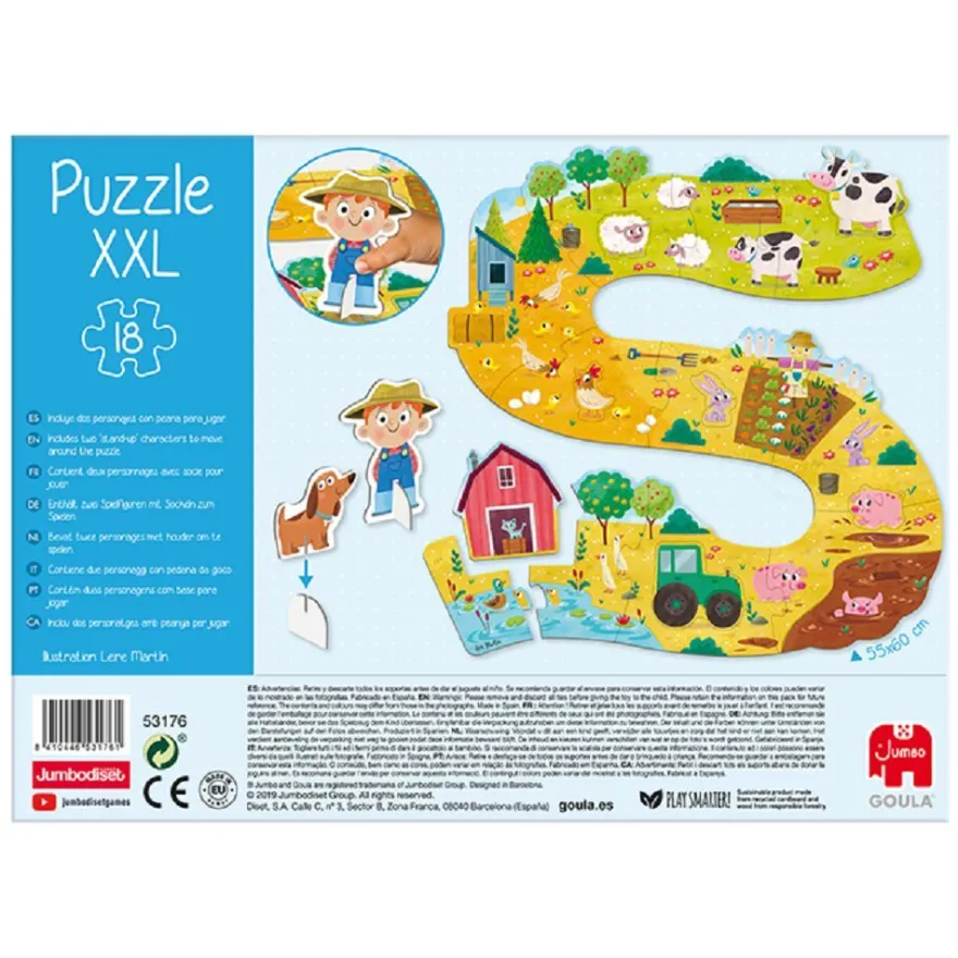 Goula 53176 Bauernhof Puzzle XXL 18 Teile