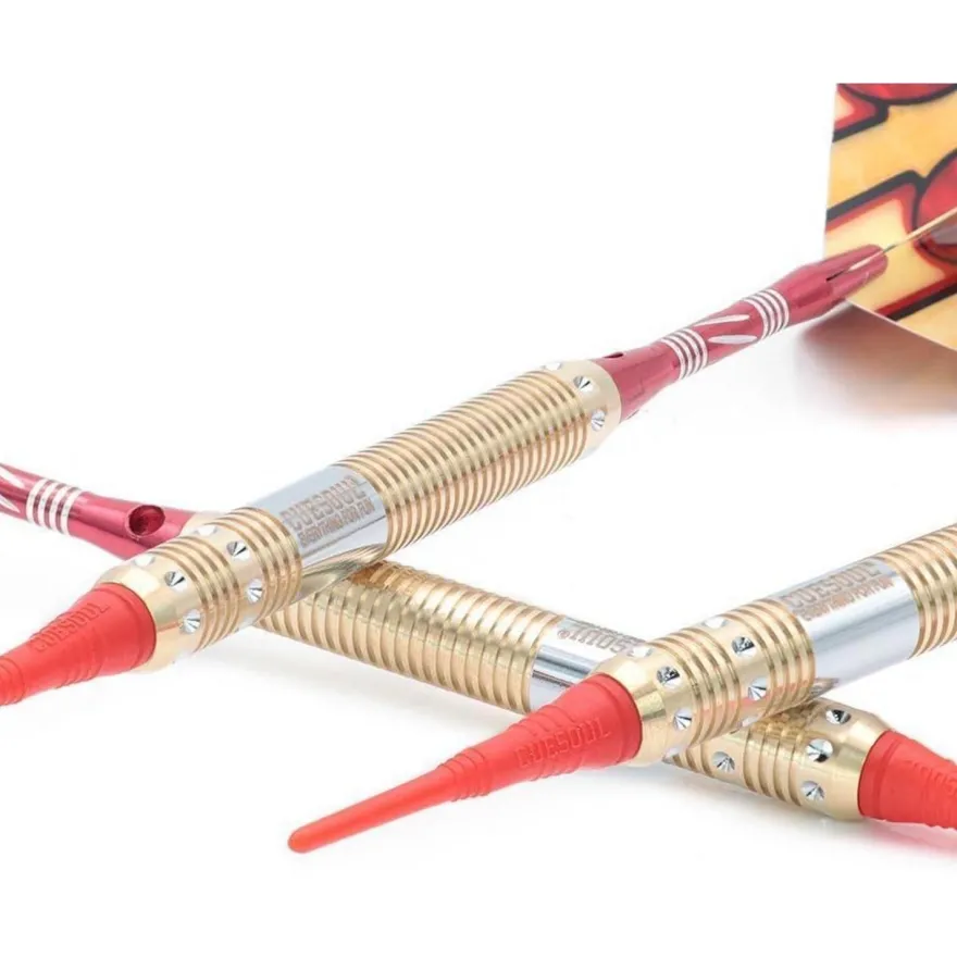 16 Gramm Cuesoul Soft Tip Darts Set mit Slim Case - 2 Dart Sets & 3 Barrel