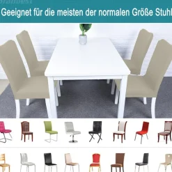 Granbest Premium Wasserdichte Esszimmerstuhlbezüge (6er Set, Sand) - Elastische