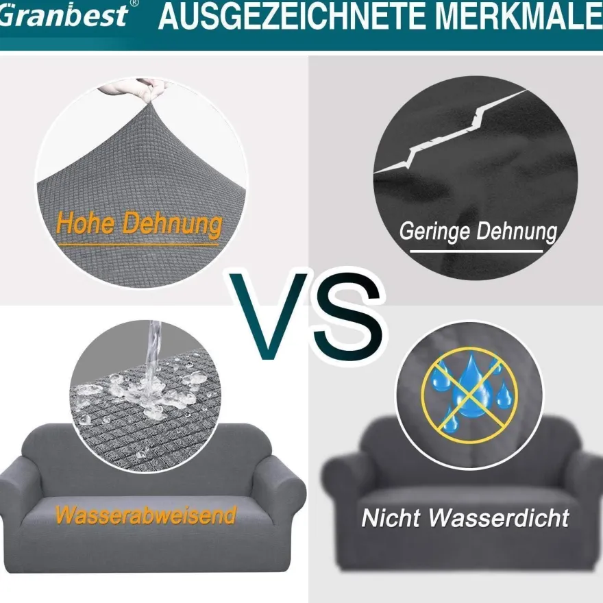 Granbest Stretch Wasserdichter Sofabezug, 1 Stück Jacquard Spandex Couchbezug