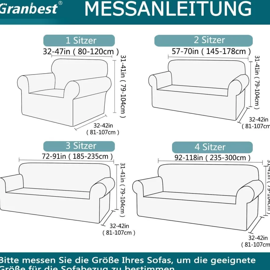 Granbest Stretch Wasserdicht Sofabezug 1 Stück Spandex Jacquard Elastische