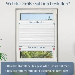 Grandekor Verdunklungsplissee Wabenplissee Klemmfix ohne Bohren Weiß-Weiß