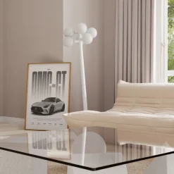Grauer Sportwagen Poster · Geschenkidee · Luxus Coupé Wandbild · Deko Print o