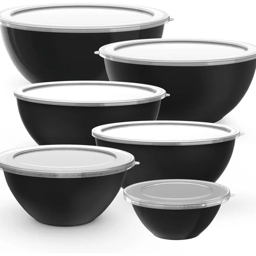 Greentainer 12-teiliges Salatschüssel Set mit Deckel, stapelbare Rührschüsseln