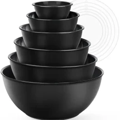 Greentainer 12-teiliges Salatschüssel Set mit Deckel, stapelbare Rührschüsseln