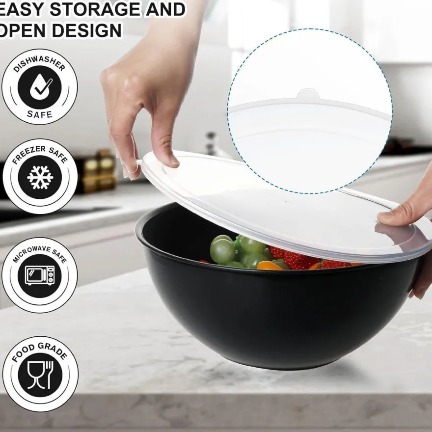 Greentainer 12-teiliges Salatschüssel Set mit Deckel, stapelbare Rührschüsseln
