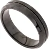Gr. 58 - Herren Ring Edelstahl matt schwarz beschichtet