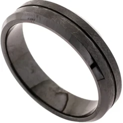 Gr. 58 - Herren Ring Edelstahl matt schwarz beschichtet