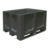 Großbox mit 3 Kufen, LxBxH 1200 x 1000 x 760 mm, anthrazit, geschlossen