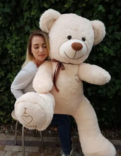 Großer Teddybär 160cm | XXL Kuscheltier | Farbe Beige