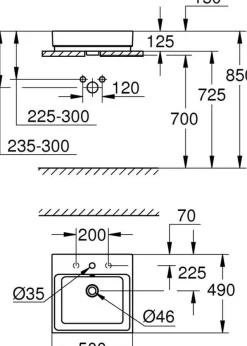 GROHE Aufsatz-WT Cube Keramik 39478 50cm PureGuard alpinweiß