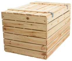 Grosse Holztruhe 80er Natur mit Deckel 80x50x39cm