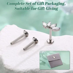 G23 Titan Helix Tragus Labret Lippenpiercing Set Gold Silber