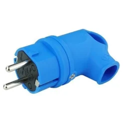 Gummistecker mit Griff 16A 230V Stecker blau Schuko Stecker