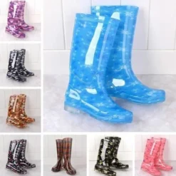 Gummistiefel Regen Gummi Print Damen Wellie Modern Stiefel Garten Schuhe