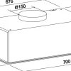 Gurari GCH D E 217 BL.70 Dunstabzugshaube Deckenhaube 70 cm 1000m³/ h Schwarzglas
