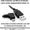 G13 USB A Stecker auf Micro B Stecker Adapter nach rechtss abgewinkelt Kabel 100cm