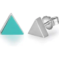 GW 925 Sterling Silber Ohrstecker mit künstlichem Türkis für Damen und Mädchen