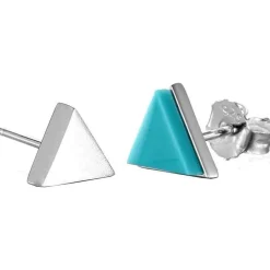 GW 925 Sterling Silber Ohrstecker mit künstlichem Türkis für Damen und Mädchen