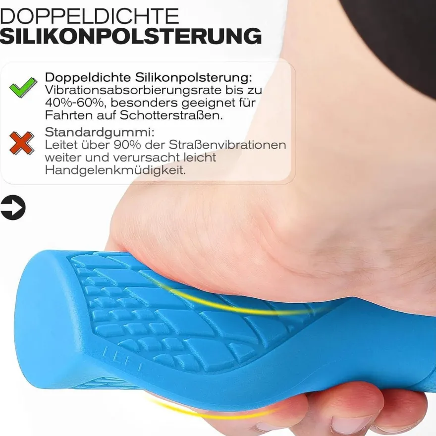 GXCROR Ergonomische MTB Lenkergriffe für 22,2mm Lenker, Anti-Rutsch, Dual Lock