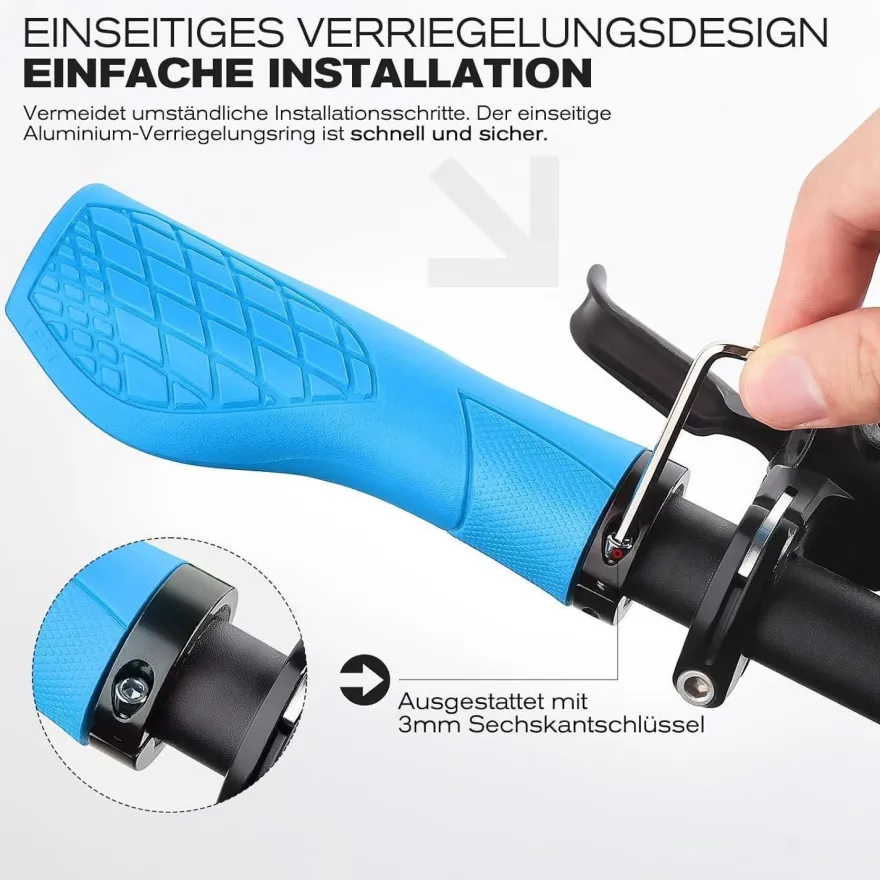 GXCROR Ergonomische MTB Lenkergriffe für 22,2mm Lenker, Anti-Rutsch, Dual Lock
