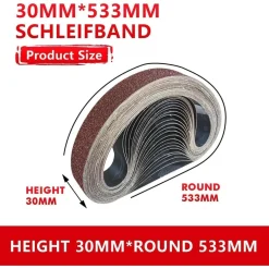GZKTY Schleifbänder 30 x 533 mm, 25 Stück Set, 5 Körnungen (80/120/150/240/400)