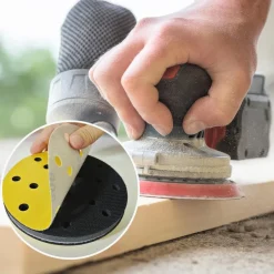GZKTY Schleifpapier 150mm Klett, 50 Stück, 15 Loch, Körnung 100 für