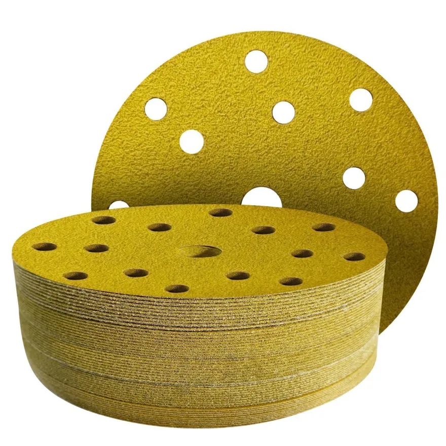 GZKTY Schleifpapier 150mm Klett, 50 Stück, 15 Loch, Körnung 100 für