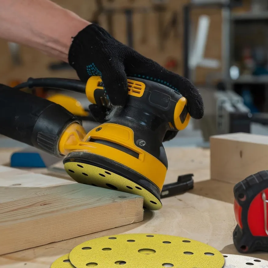GZKTY Schleifpapier 150mm Klett, 50 Stück, 15 Loch, Körnung 100 für