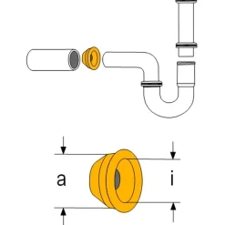 Haas Gummi-W-Nippel für HTS Rohre DN40