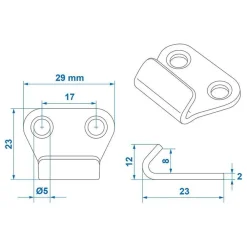 Haken metall - Set von 10 Stück auf Karte