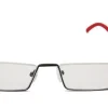 Halbrahmen Lesebrille Rot + 3,5 - mit Etui Sehhilfe