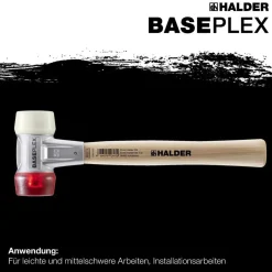 HALDER Baseplex Schonhammer Ø 30 mm Nylon / Cellulosacetat mit Zindruckgussgehäuse