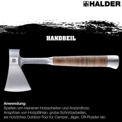 HALDER Handbeil Ganzstahl in Holzbox