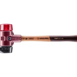 HALDER Simplex Schonhammer Ø 60 mm Gummi / Plastik rot mit Standfuß und Termpergus