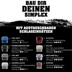 HALDER Simplex Vorschlaghammer Ø 60 mm Gummi mit Standfuß und Termpergussgehäuse