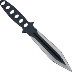 Haller großes Wurfmesser schwarz/ silber mit Nylonscheide (18 + )